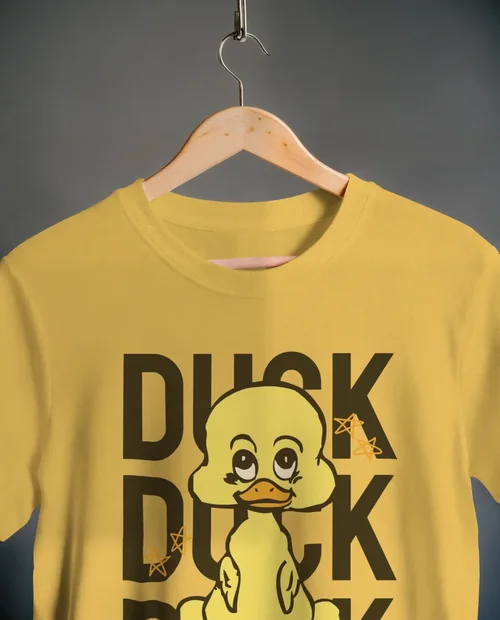 Minimalist T-Shirt Mockup on Wooden Hanger