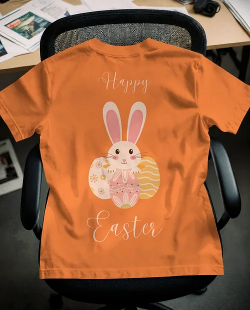 Mockup of T-Shirt on Ergonomic Office Chair