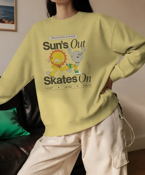 Cozy Sweatshirt Mockup in Modern Living Room