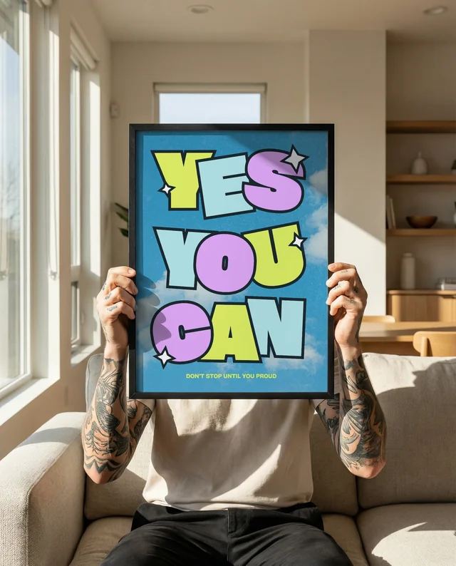 Modern Mockup Poster of a Cozy Living Room Scene