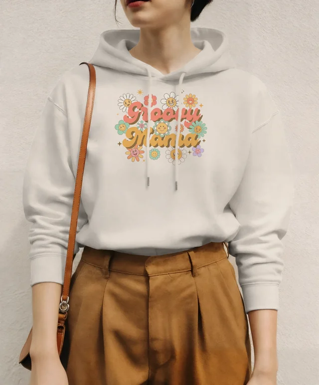 Stylish Hoodie Mockup of Young Woman in Chic Outfit