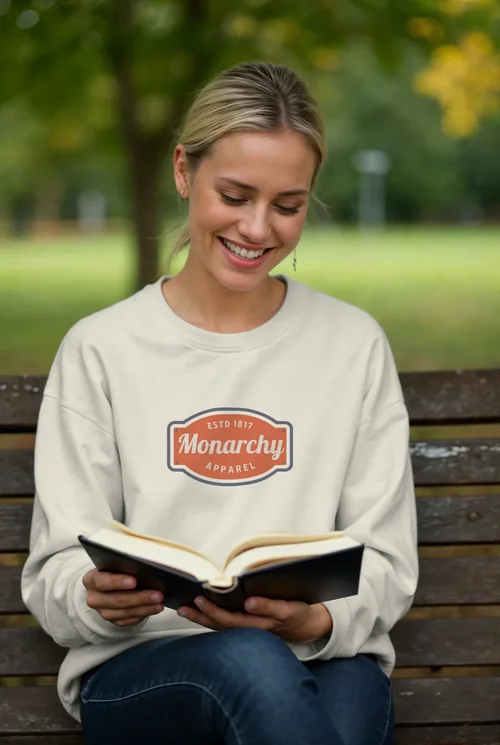 Mockup of a Casual Sweatshirt in a Tranquil Outdoor Setting