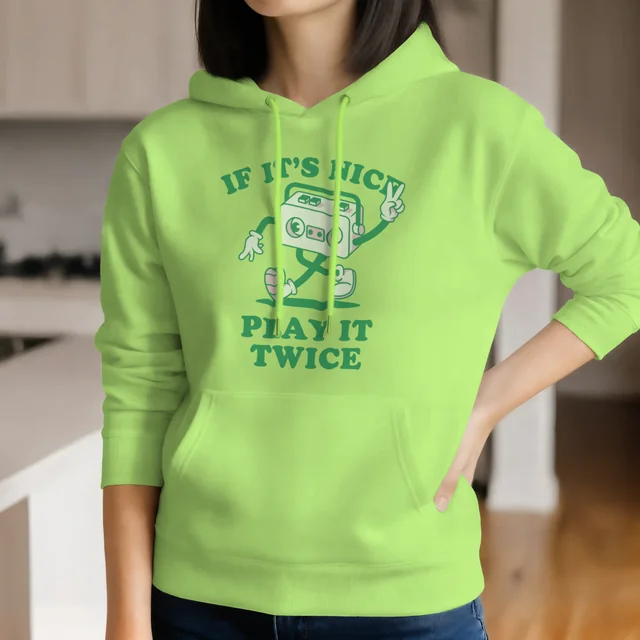 Stylish Hoodie Mockup of a Young Woman in Cozy Setting
