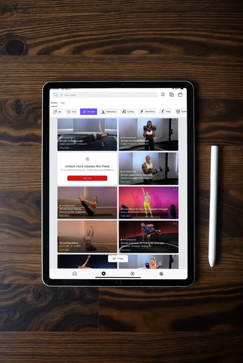 Black iPad Pro Mockup on Wooden Surface - Clean Design