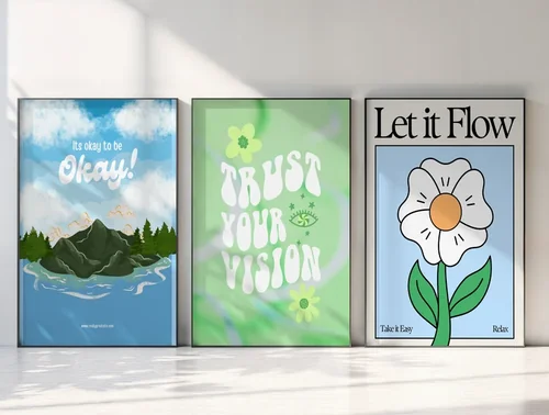 Minimalist Mockup Poster with Elegant Background Colors