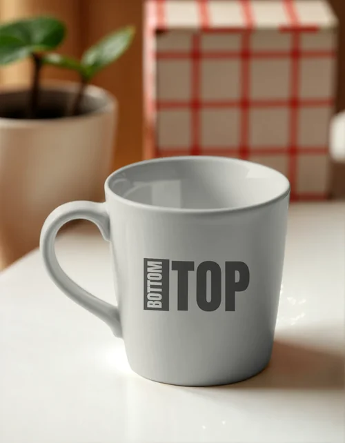 Warm-toned Mockup Mug with Beige Background and Textures