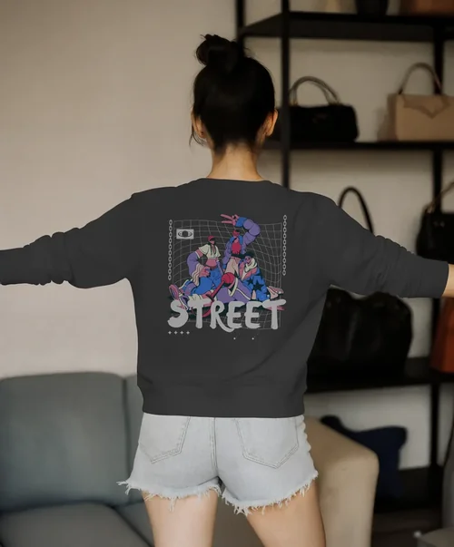 Stylish Mockup of a Young Woman in a Sweatshirt