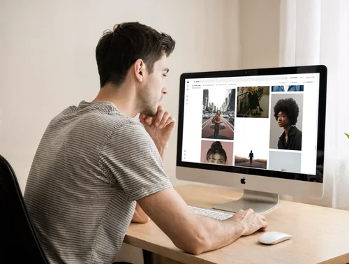 Modern iMac Mockup for Creative Home Office