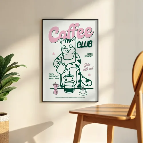 Serene Mockup Poster with Soft Background and Colors