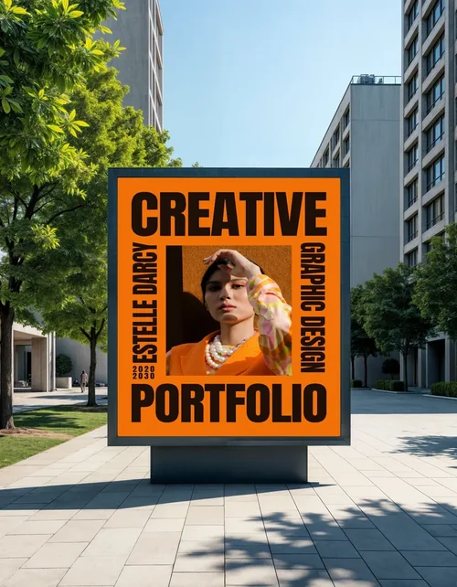 Urban Billboard Mockup: Minimalist Design in Daylight