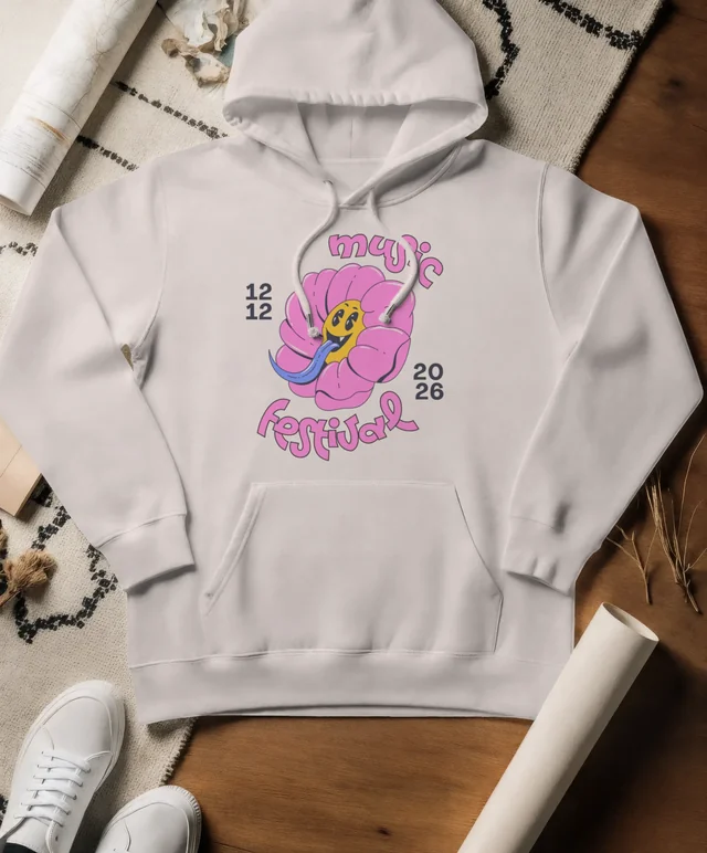 Minimalist Hoodie Mockup on Neutral Surface