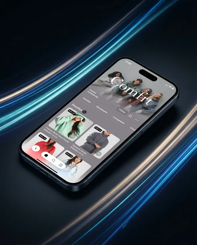 Sleek iPhone Mockup with Dynamic Background Design