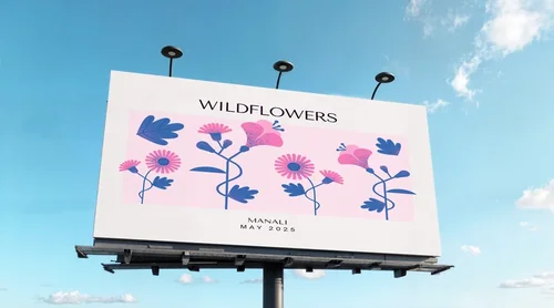 Stunning Billboard Mockup Against a Bright Blue Sky