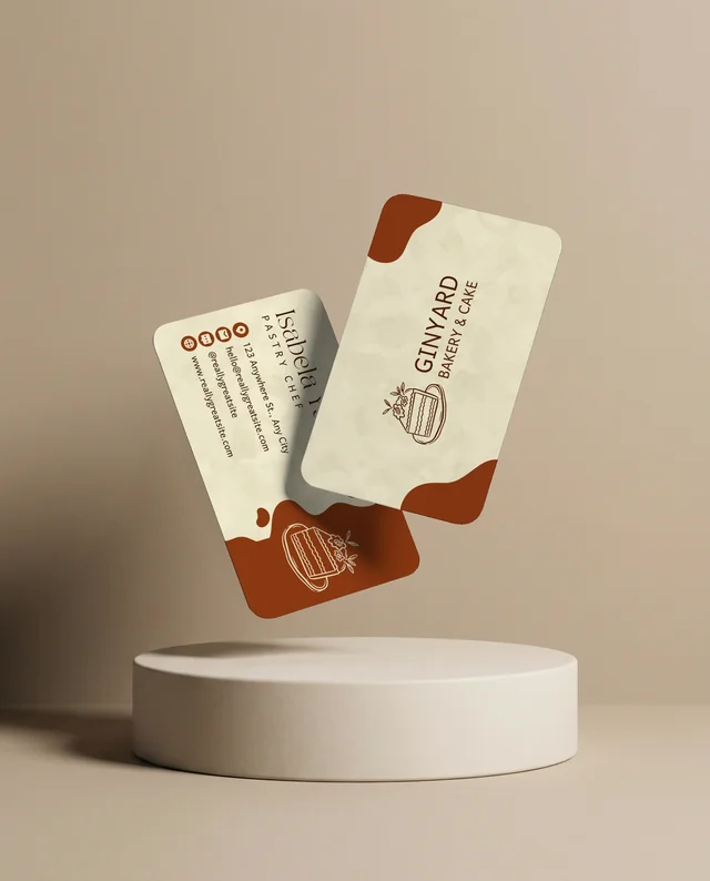 Elegant Business Card Mockup on Minimalist Pedestal