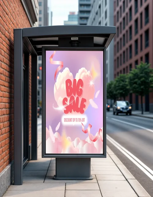 Realistic Billboard Mockup in Urban Setting - High Res