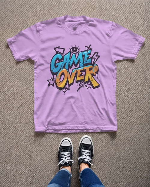 Minimalist T-Shirt Mockup on Textured Carpet