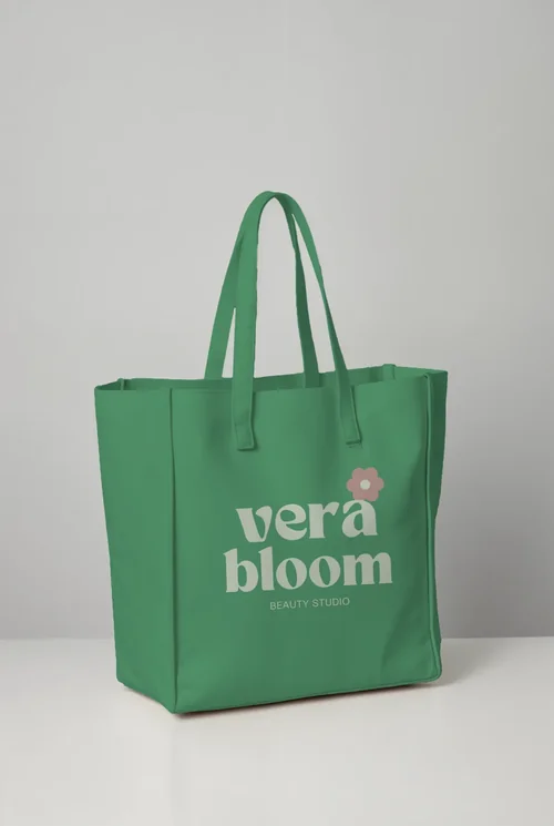 Mockup of a Simple White Tote Bag - Clean Design