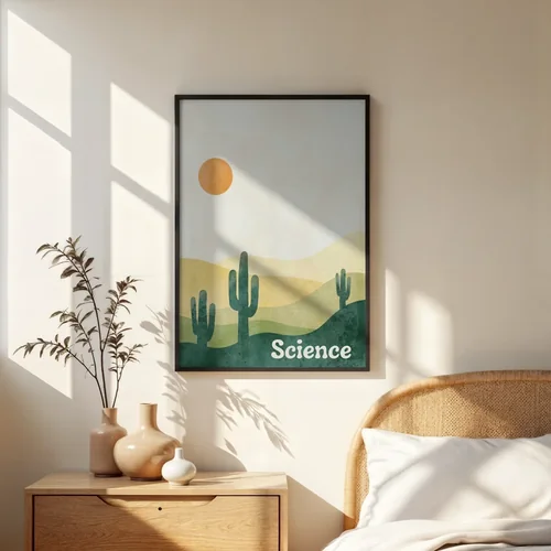 Serene Mockup Poster with Neutral Tones and Soft Colors