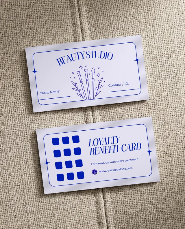 Elegant Business Card Mockup on Textured Fabric Surface