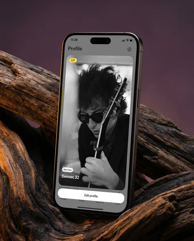 Sleek iPhone Mockup Against Textured Wooden Background