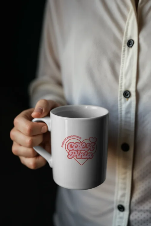 Stylish Mug Mockup on Dark Background with Subtle Colors