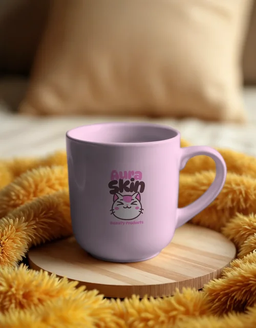 Warm Earthy Mockup Mug on Cozy Background with Colors