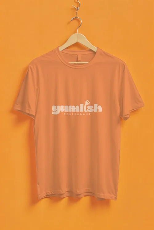 Mockup of a Plain White T-Shirt on Wooden Hanger