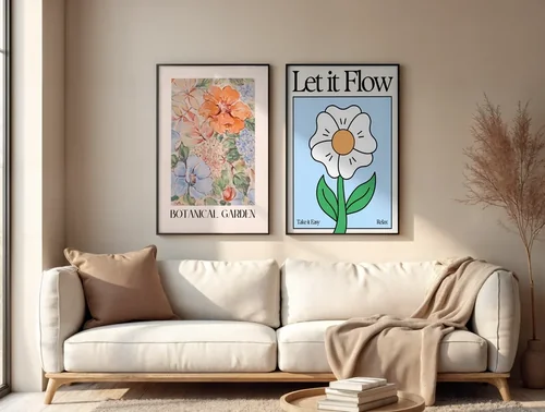 Serene Mockup Poster with Soft Beige Background and Colors