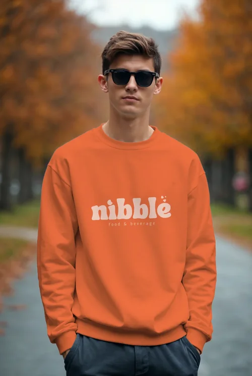 Mockup of Casual White Sweatshirt for Young Adults