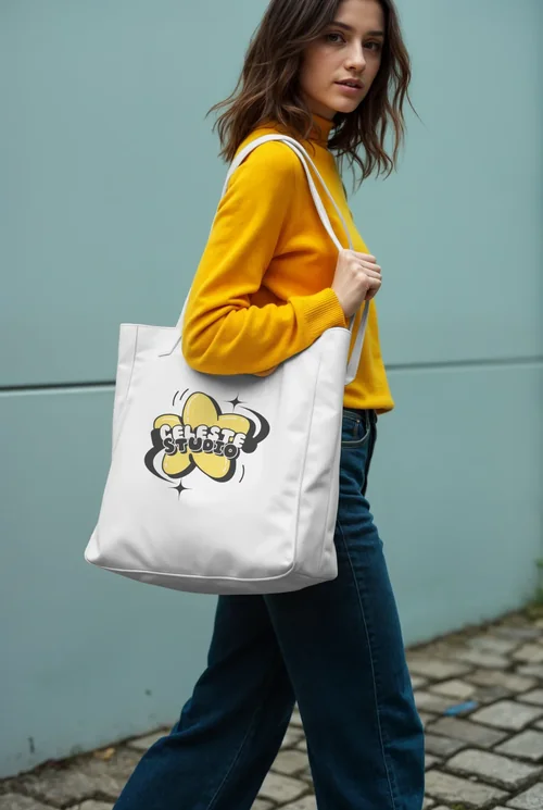 Stylish Mockup of a Tote Bag: Casual and Modern Look