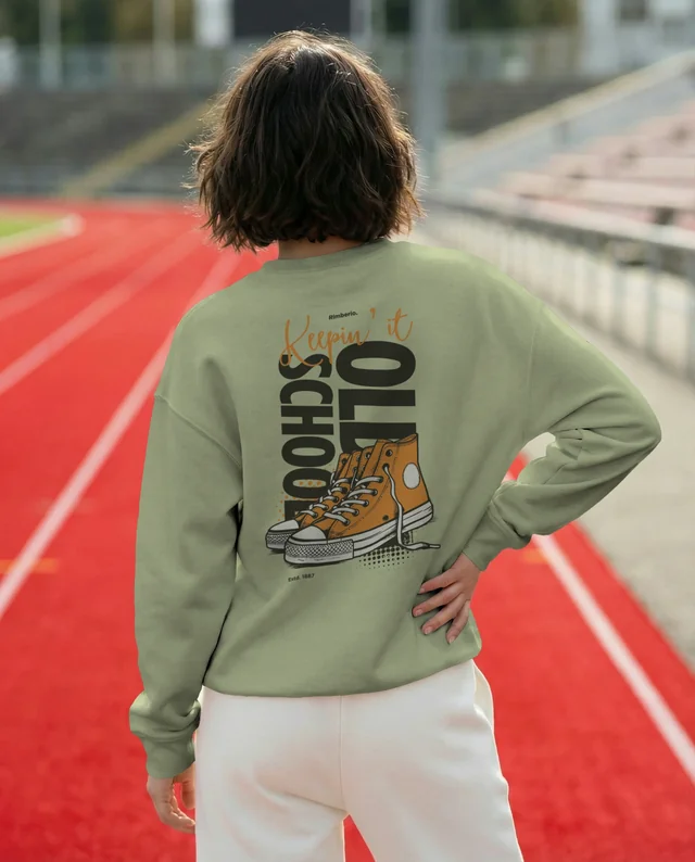 Casual Sweatshirt Mockup on Vibrant Athletic Track