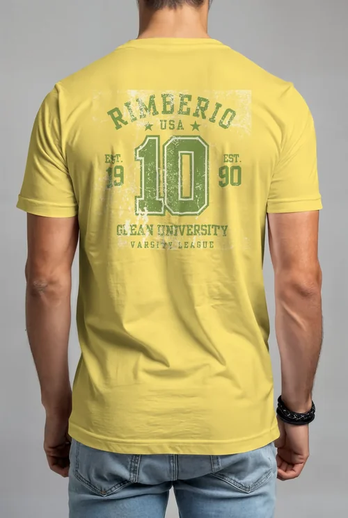 Mockup of T-Shirt in Soft Gray Background with Stylish Colors