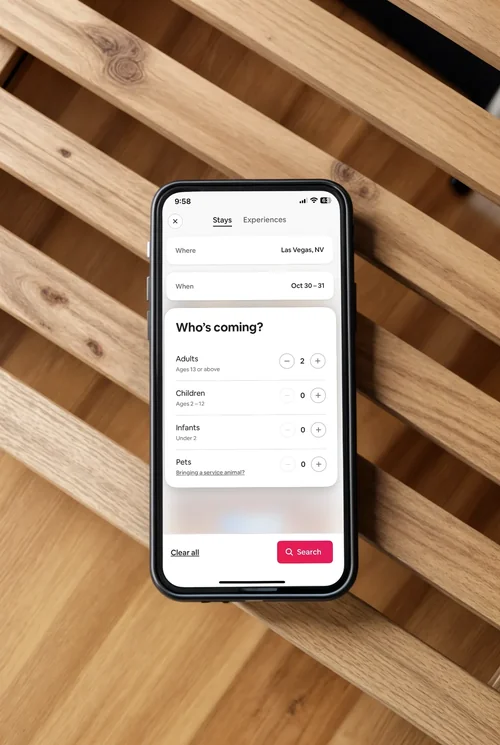 Modern iPhone Mockup on Wood - Minimalist Design