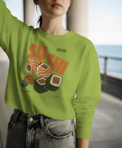 Elegant Mockup of a Woman in a Stylish Sweatshirt