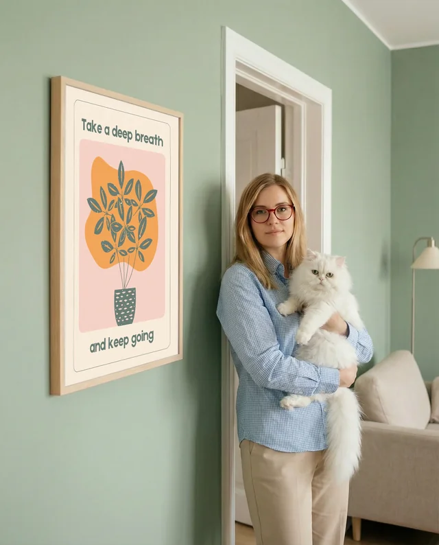 Cozy Living Room Mockup with Poster-Ready Design