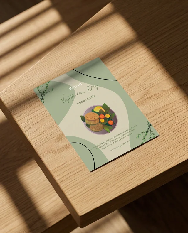 Elegant Mockup of a Minimalist Workspace with Flyer