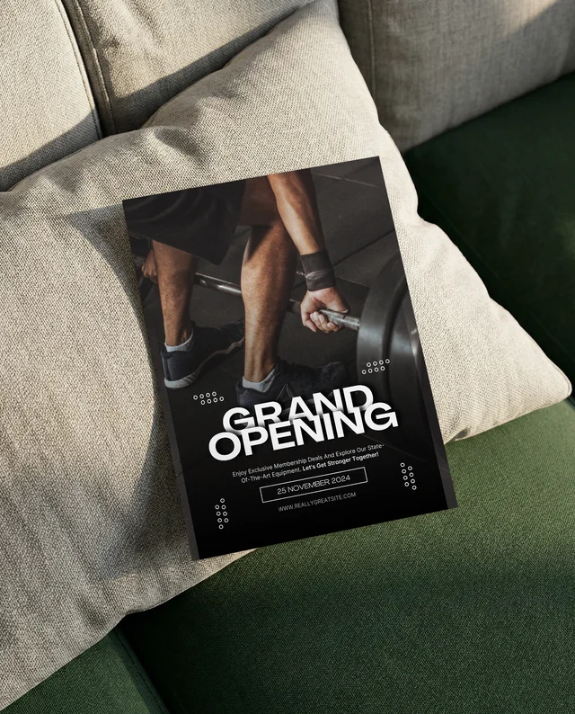 Cozy Living Room Mockup with Flyer on Textured Pillows