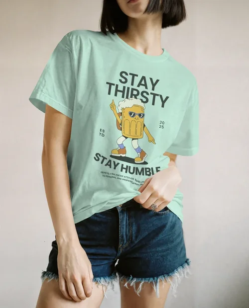 Casual T-Shirt Mockup for Young Adult Models