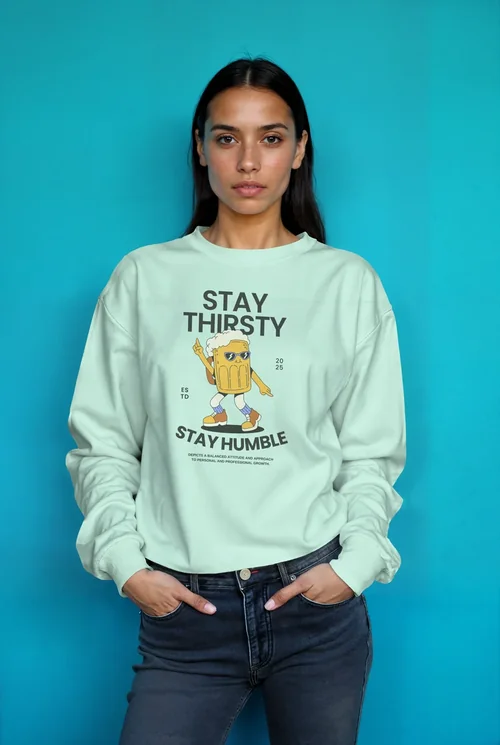 Stylish Mockup of a Confident Woman in Sweatshirt