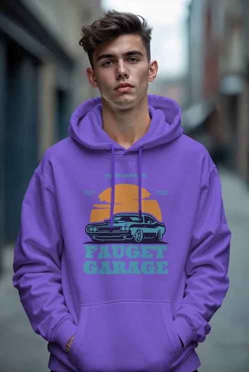 Urban Hoodie Mockup with Soft Colors and Blurred Background