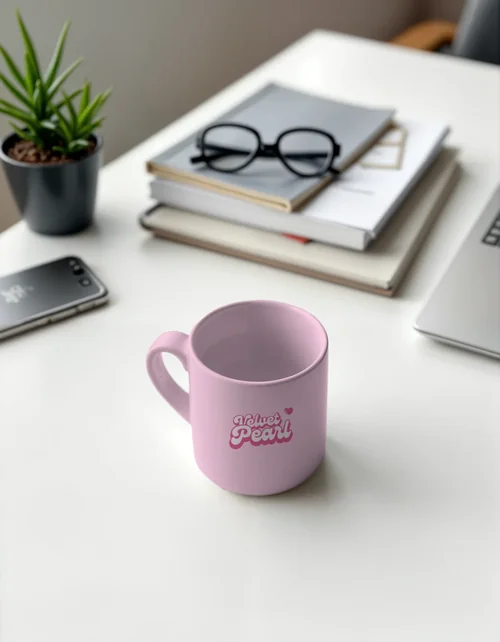 Modern Mug Mockup with Neutral Background and Soft Colors