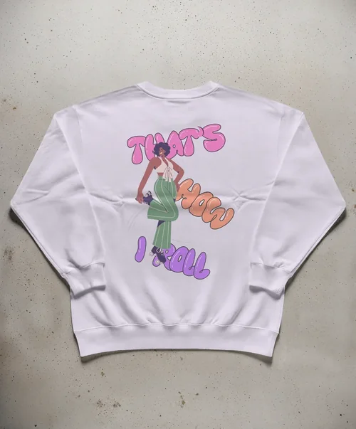 Mockup of a Classic White Sweatshirt on Concrete