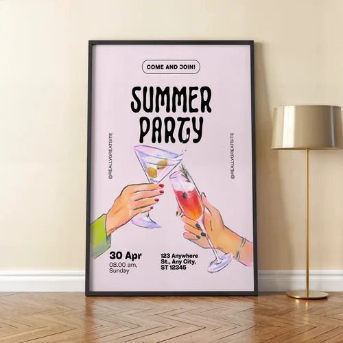 Elegant Mockup Poster with Soft Beige Background Colors