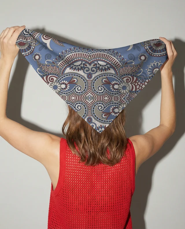 Playful Mockup of a Person with a Bandana in Motion