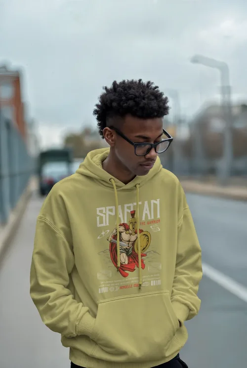 Urban Mockup of a Hoodie with Soft Background Colors