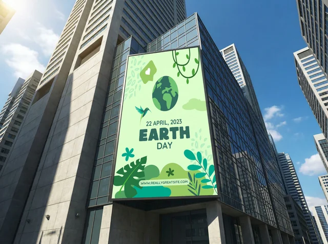 Modern Urban Billboard Mockup in Cityscape