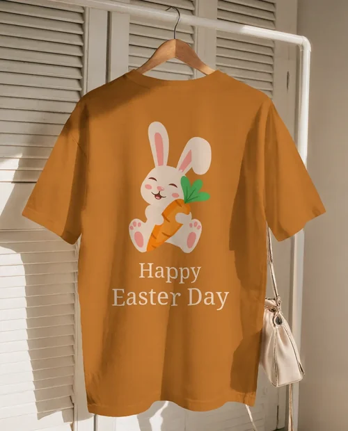 Minimalist T-Shirt Mockup on Wooden Hanger