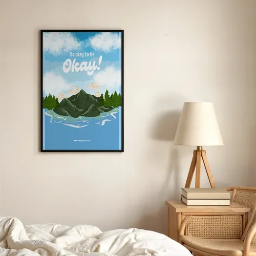 Serene Minimalist Poster Mockup with Beige Background