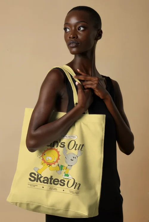 Elegant Tote Bag Mockup with Stylish Model