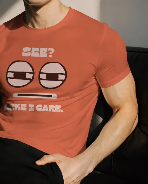 Stylish T-Shirt Mockup of a Young Male Model